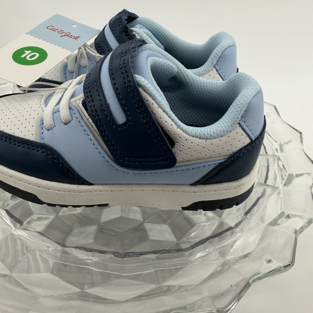 Cat & Jack Hudson Toddler Boys Blue White Hook Loop Sneakers Shoes Size 10 NEW - Picture 5 of 8